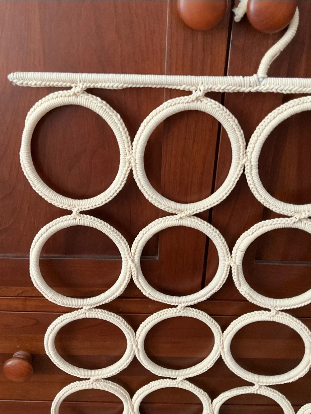 IKEA 28 Ring Komplement Ivory Macrame Multi Hanger Scarf Holder